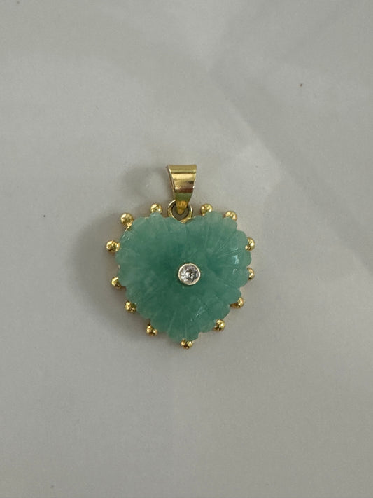 Amazonite Heart Shaped Charm Pendant
